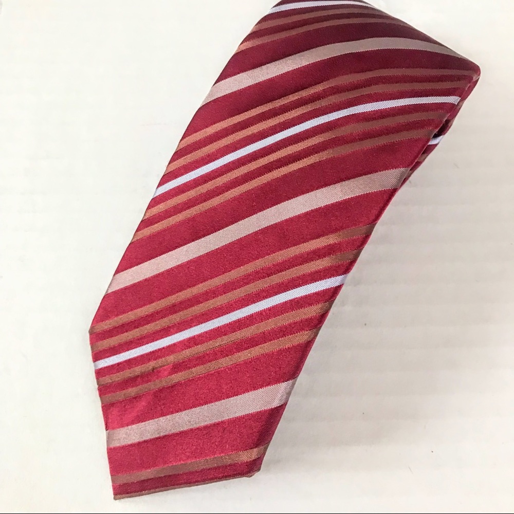 MICHIKO LONDON KOSHINO Silk Tie Red Striped